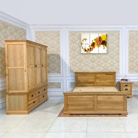 French - BR08 : Trọn Bộ Phòng Ngủ Gỗ Sồi - 6 Món